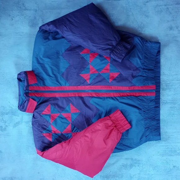 Vintage Northern Spirit Goose Down Quilt Pattern Beautiful Jacket UNISEX - Picture 1 of 10